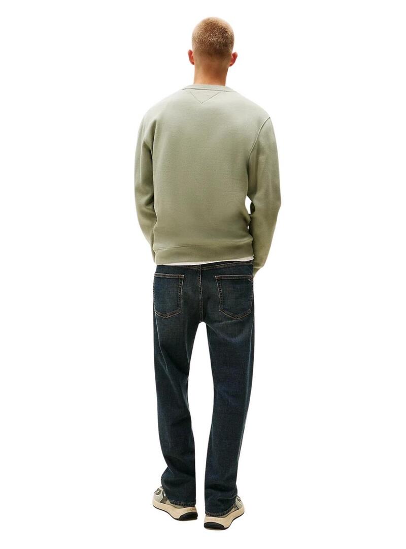Maglione verde Tommy Jeans Crew per uomo.