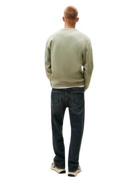 Maglione verde Tommy Jeans Crew per uomo.