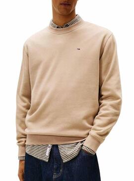 Maglione Tommy Jeans Crew beige per uomo