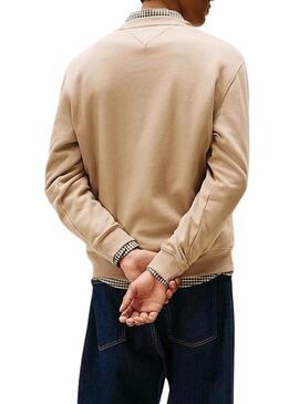 Maglione Tommy Jeans Crew beige per uomo