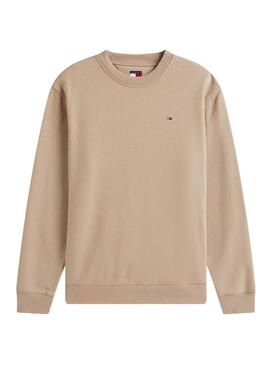 Maglione Tommy Jeans Crew beige per uomo
