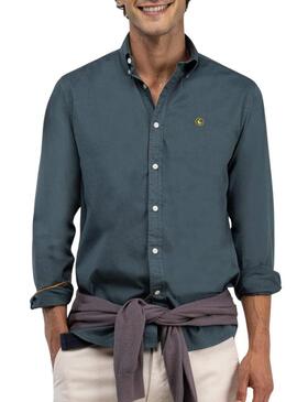 Camicia El Ganso Dyed petrol per uomo