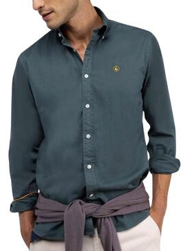 Camicia El Ganso Dyed petrol per uomo