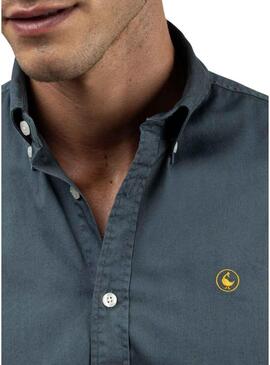 Camicia El Ganso Dyed petrol per uomo