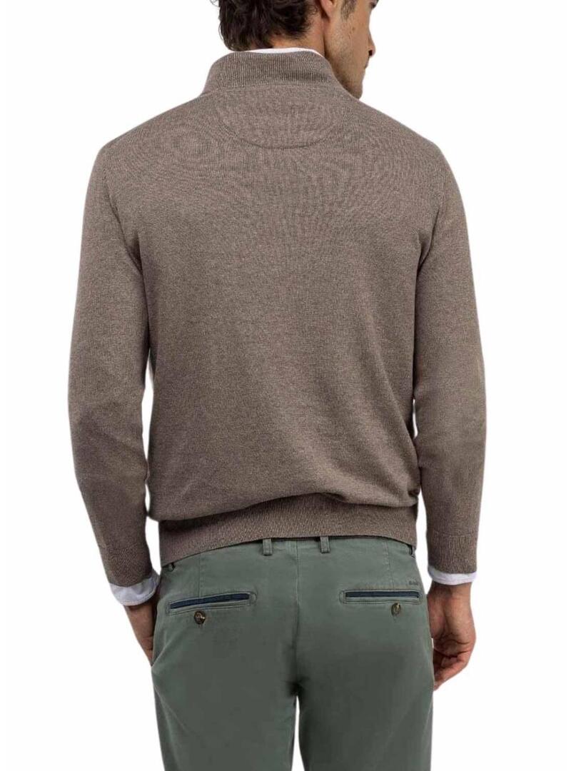Maglione El Ganso con collo a camionista color topo per uomo