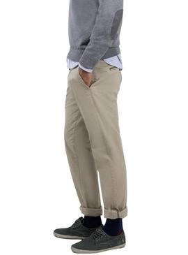 Pantaloni cinesi El Ganso beige slim fit per uomo
