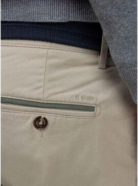 Pantaloni cinesi El Ganso beige slim fit per uomo
