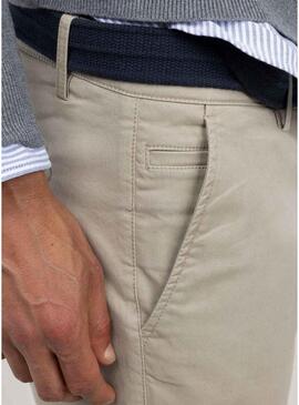 Pantaloni cinesi El Ganso beige slim fit per uomo