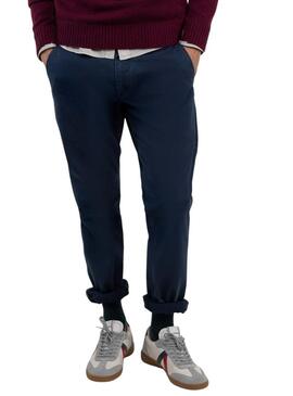 Pantaloni cino El Ganso blu scuro slim fit per uomo