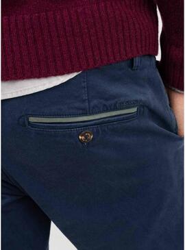 Pantaloni cino El Ganso blu scuro slim fit per uomo