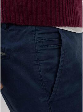 Pantaloni cino El Ganso blu scuro slim fit per uomo