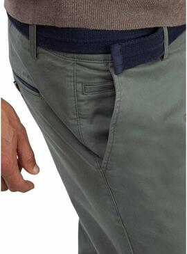 Pantalone cinese El Ganso verde slim fit per uomo.