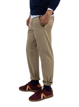 Pantaloni cinesi El Ganso color cammello slim fit per uomo