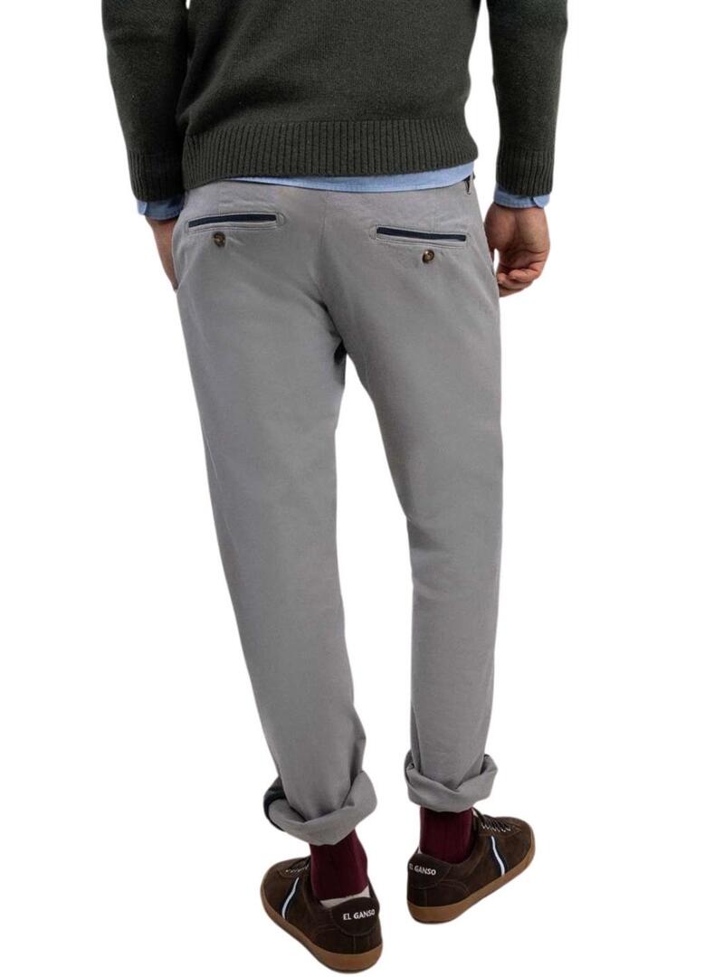 Pantaloni cinesi El Ganso grigi slim fit per uomo
