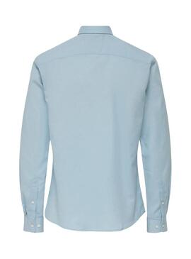 Camicia Only and Sons Alvares oxford blu slim per uomo