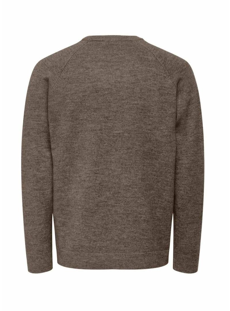 Maglia Only and Sons Thomas regolare marrone per uomo