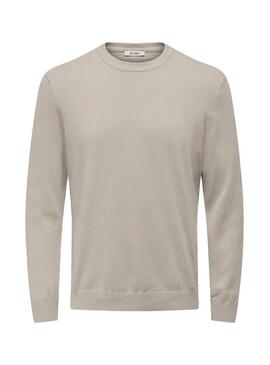 Maglia Only and Sons Holger beige per uomo