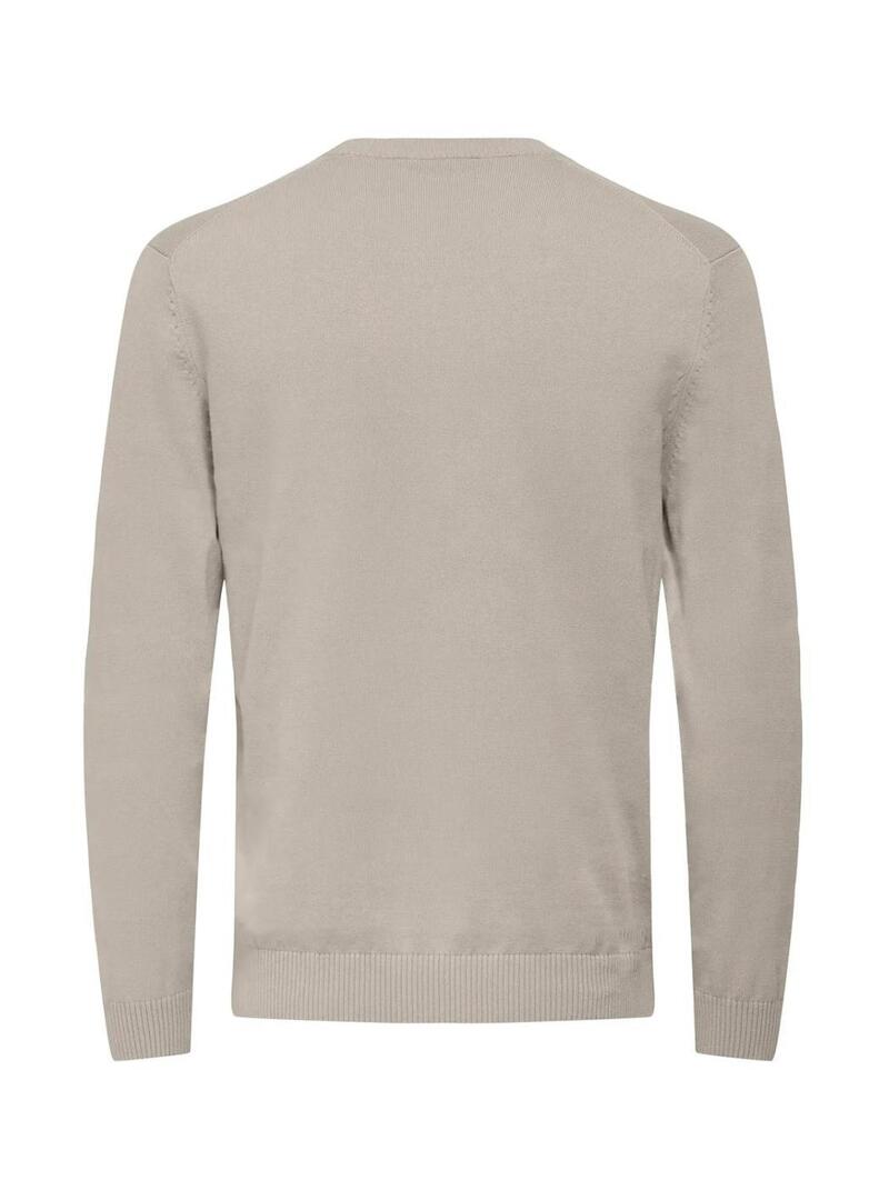 Maglia Only and Sons Holger beige per uomo