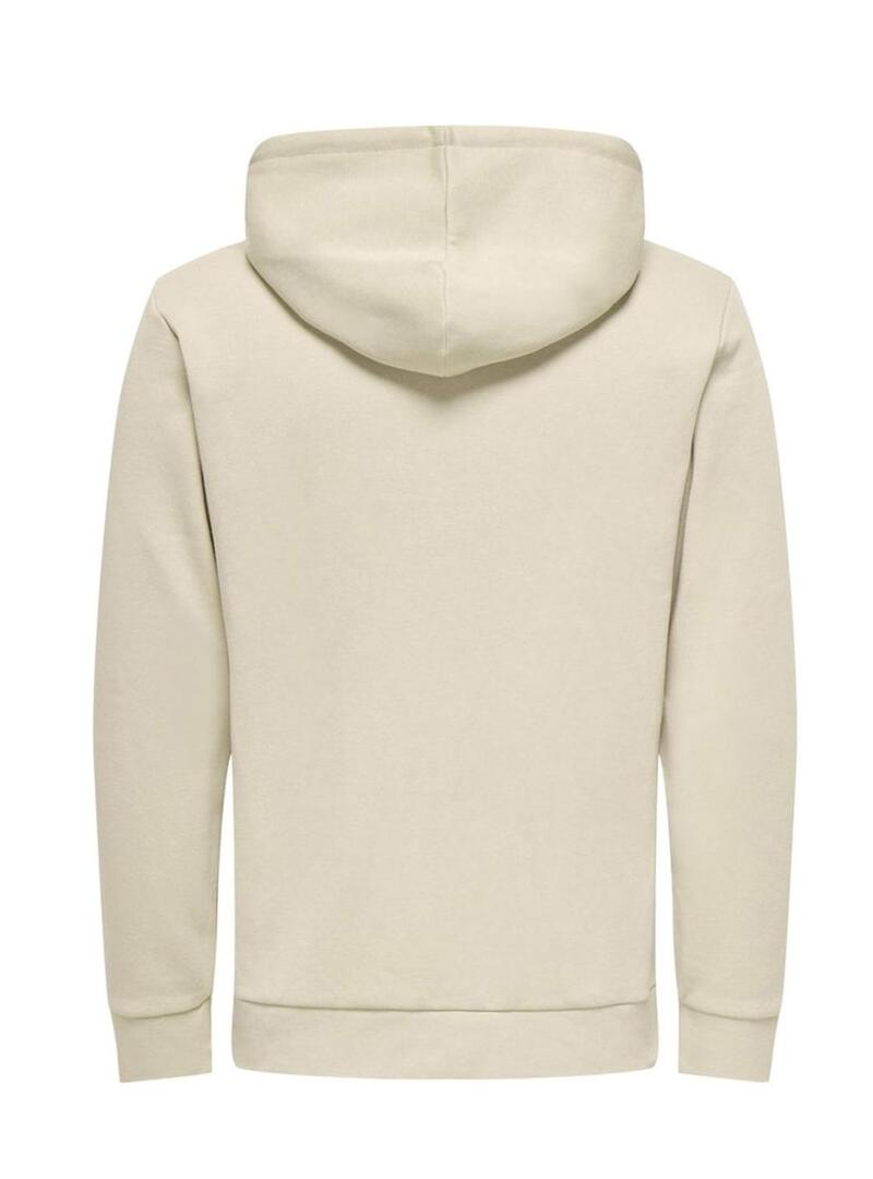Felpa Only and Sons Chase regular beige per uomo