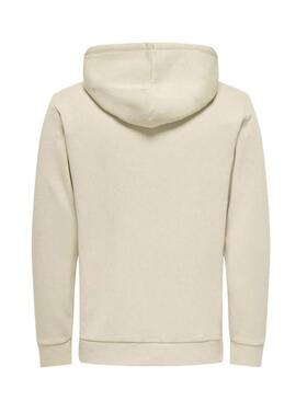 Felpa Only and Sons Chase regular beige per uomo