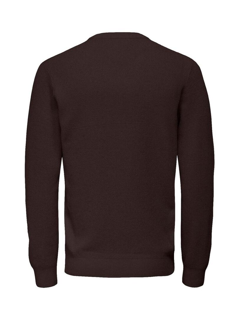 Maglia Only and Sons Kurt regolare marrone per uomo