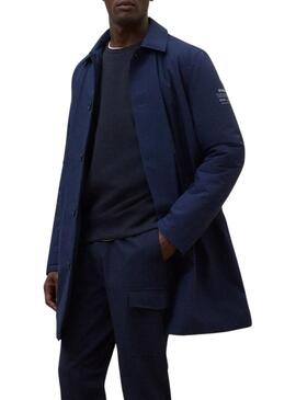 Cappotto Ecoalf Hampshire blu marino per uomo