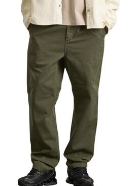 Pantaloni Carhartt Flint verdi tinta unita per uomo