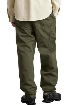 Pantaloni Carhartt Flint verdi tinta unita per uomo