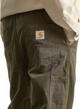 Pantaloni Carhartt Flint verdi tinta unita per uomo