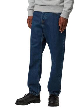 Pantaloni in denim Carhartt Newel blu scuro per uomo.