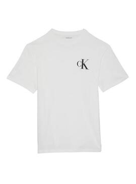 Maglietta Calvin Klein Chest Logo bianca per uomo