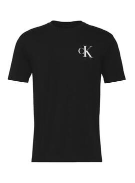Maglietta Calvin Klein Chest Logo nera per uomo