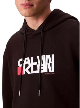 Felpa Calvin Klein CK Redbox nera per uomo