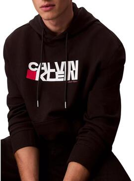 Felpa Calvin Klein CK Redbox nera per uomo