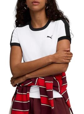 Maglietta Puma T7 slim bianca per donna