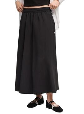 Gonna Puma T7 intrecciata midi nera per donna