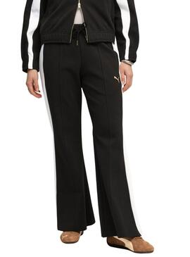 Pantaloni sportivi Puma T7 a zampa neri per donna