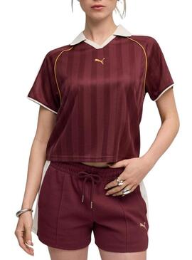 Maglietta Puma T7 Football granata per donna