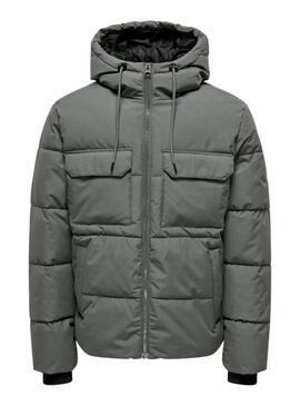 Giacca trapuntata Only and Sons Selijah verde per uomo
