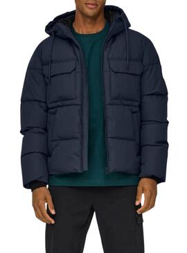 Giacca trapuntata Only and Sons Selijah nera per uomo.