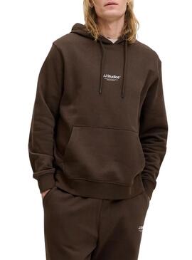 Felpa Jack and Jones Soho marrone per uomo