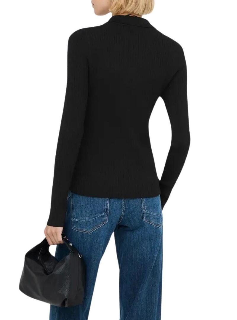 Maglia Only Mila polo nera da donna