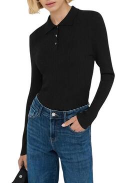 Maglia Only Mila polo nera da donna