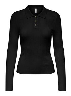 Maglia Only Mila polo nera da donna
