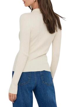Maglia Only Mila polo beige per donna