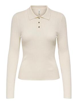 Maglia Only Mila polo beige per donna