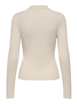 Maglia Only Mila polo beige per donna