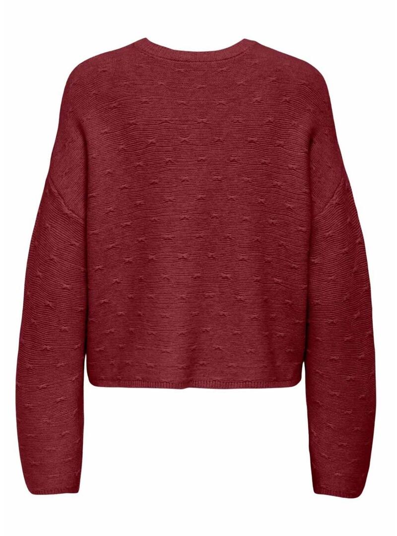 Pullover Only Katia bordeaux per donna