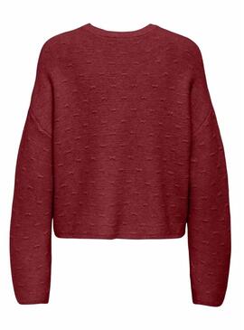 Pullover Only Katia bordeaux per donna