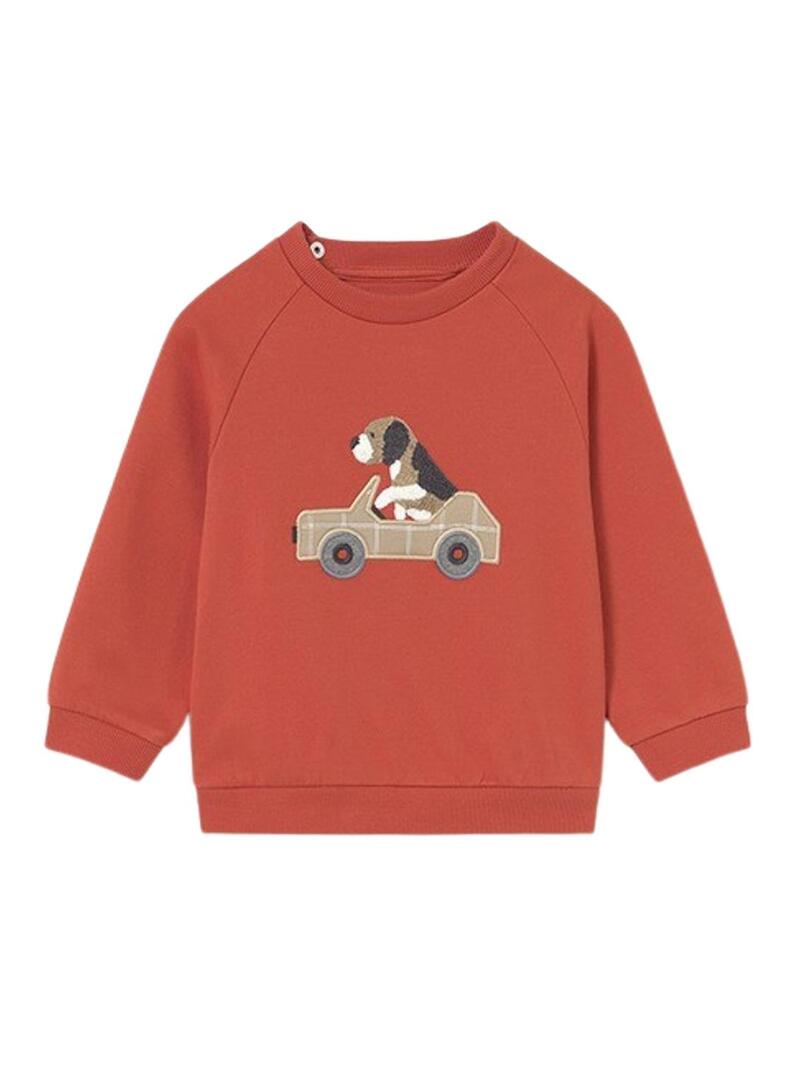 Tuta Mayoral arancione con auto 2 pantaloni per bambini